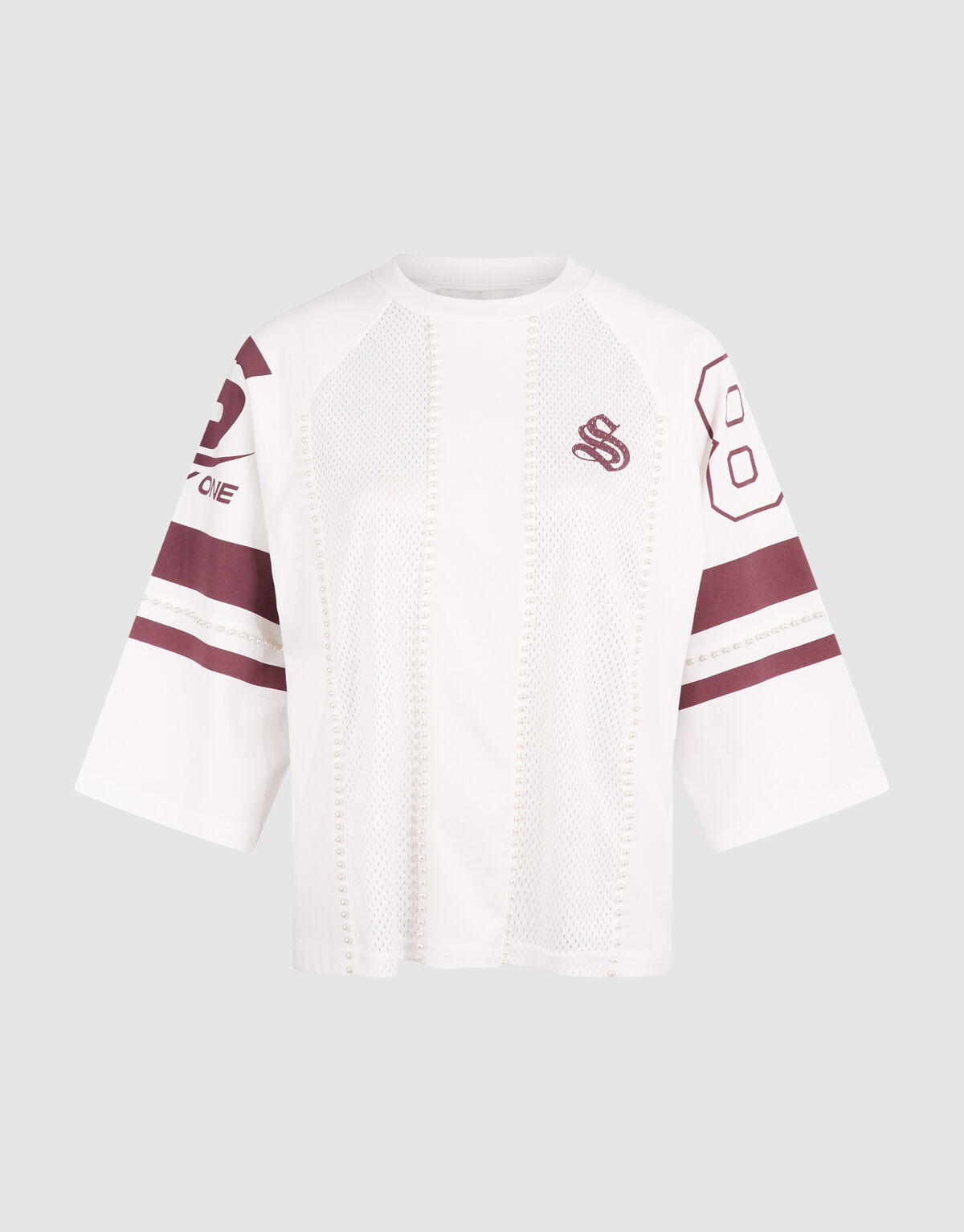 Sporty Pearl T-shirt Gebroken Wit