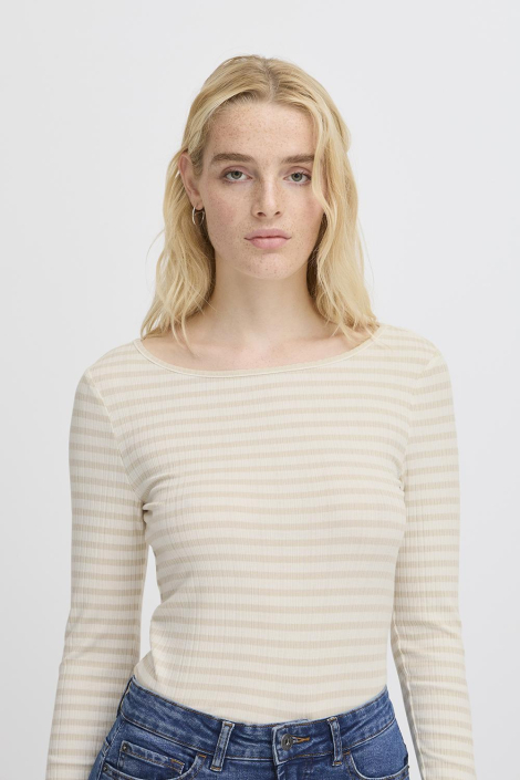 Ichi beige dames t-shirt