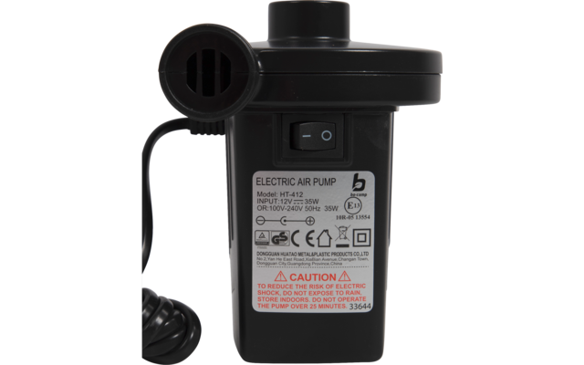 Bo-Camp Elektrische Luftpumpe für 12 und 230 Volt - 230 Liter/min