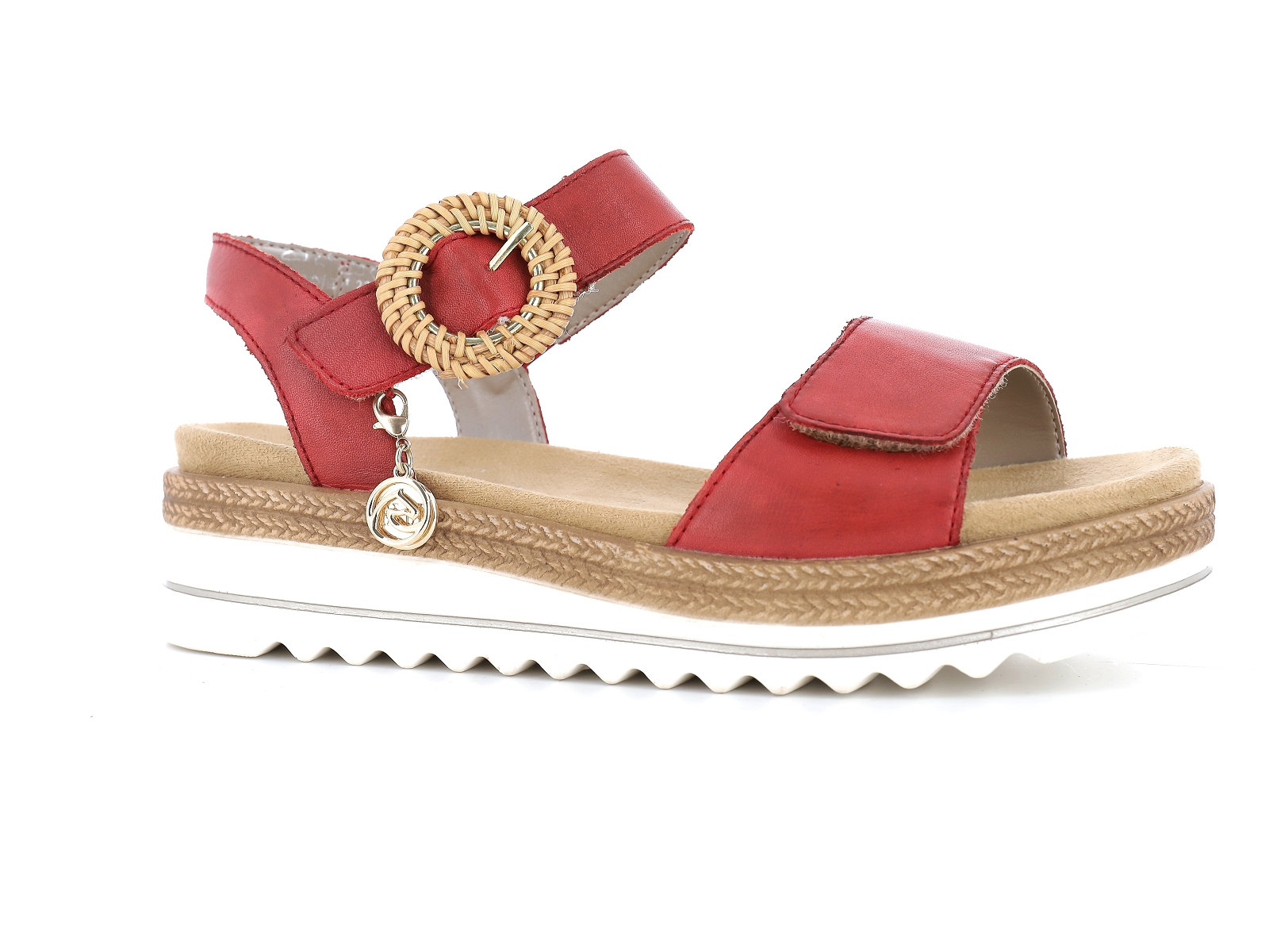Remonte-D0Q52 Matières combinées Rouge
