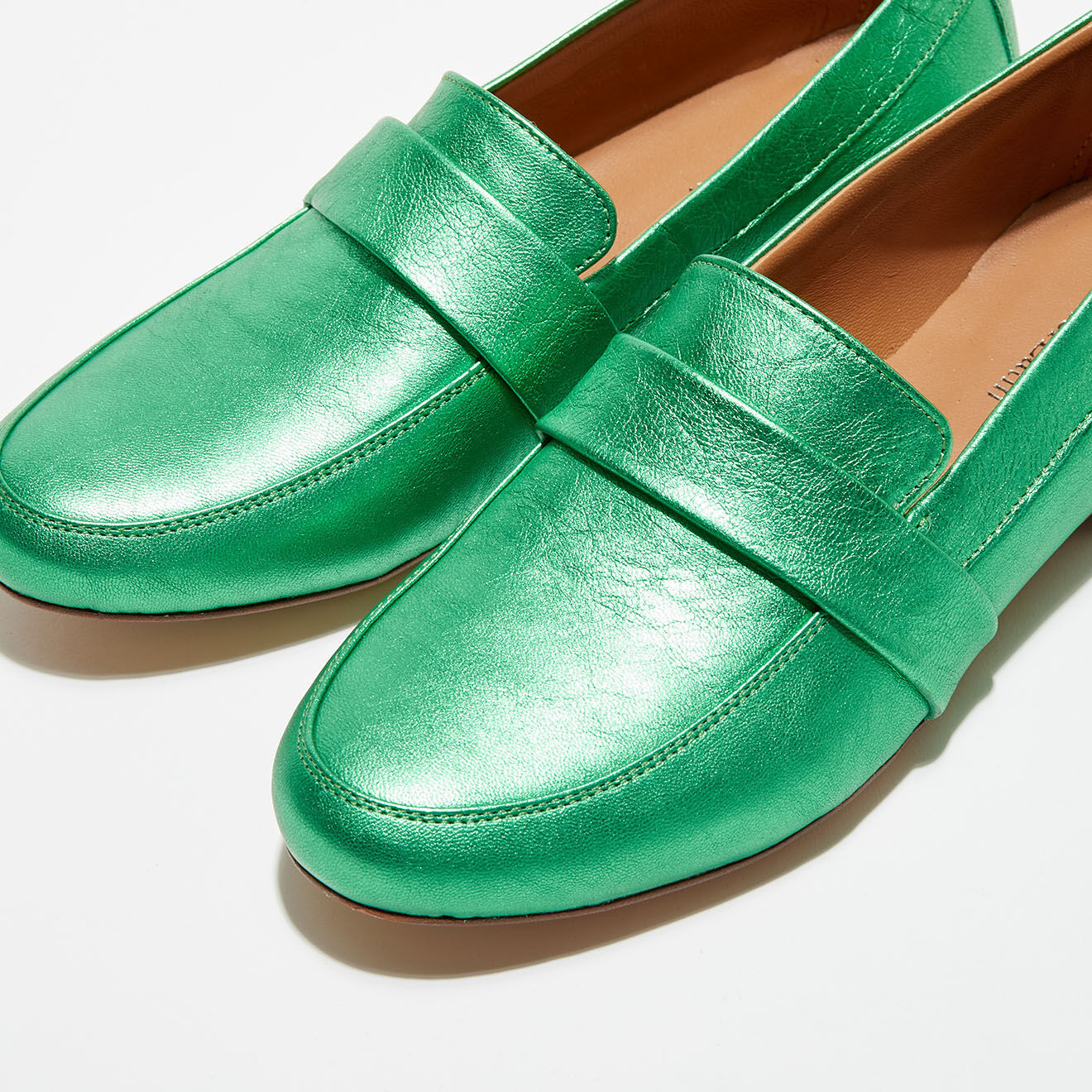 Quartier Latin Mocassins en Cuir Heart irisés verts