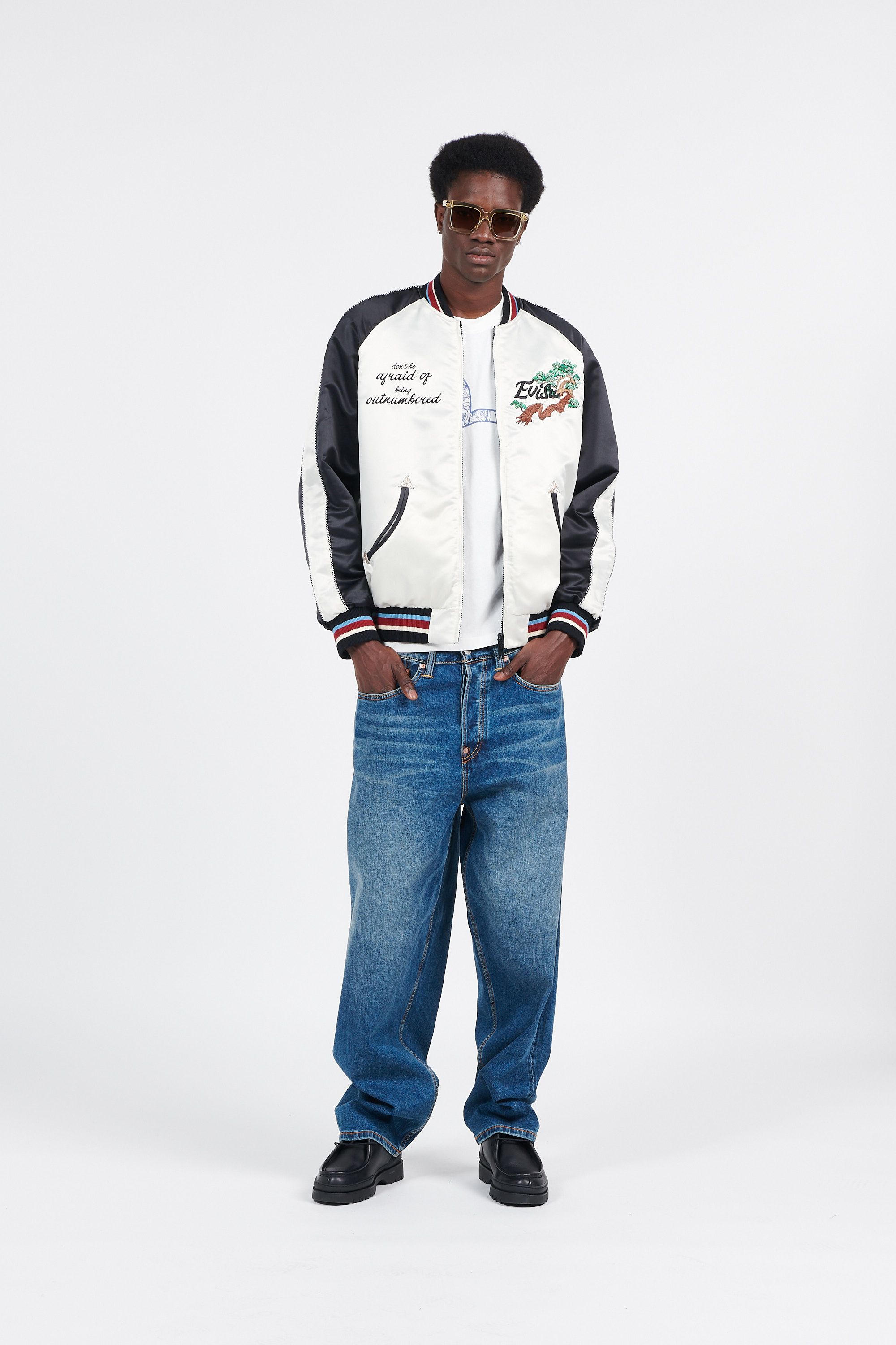 EVISU jean graffiti daicock Bleu