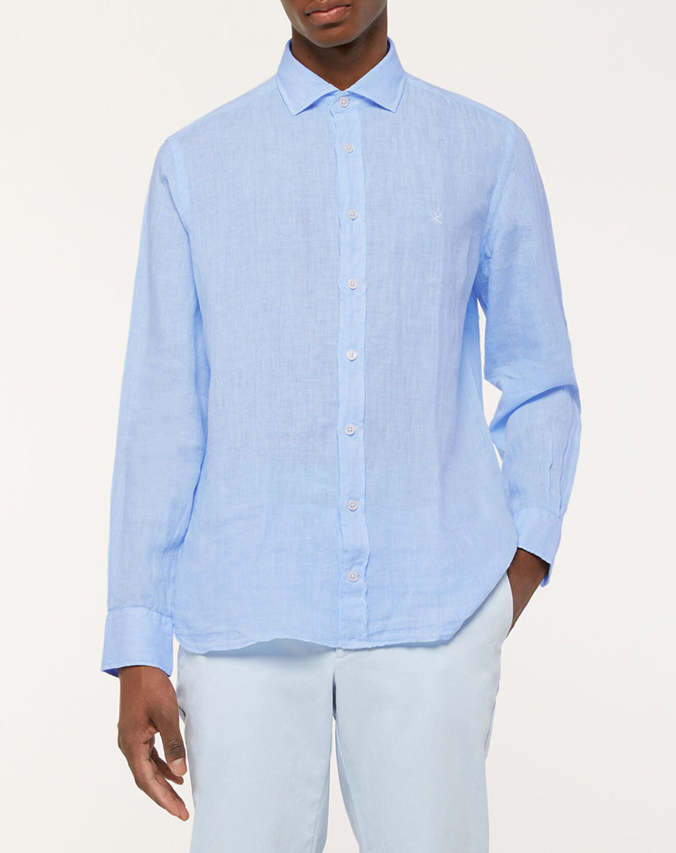 Hackett London Chemise Regular Fit  Vichy imprimée bleu ciel
