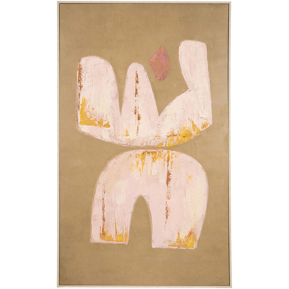 Schilderij Abstract Craft oker MDF - 115x70 cm