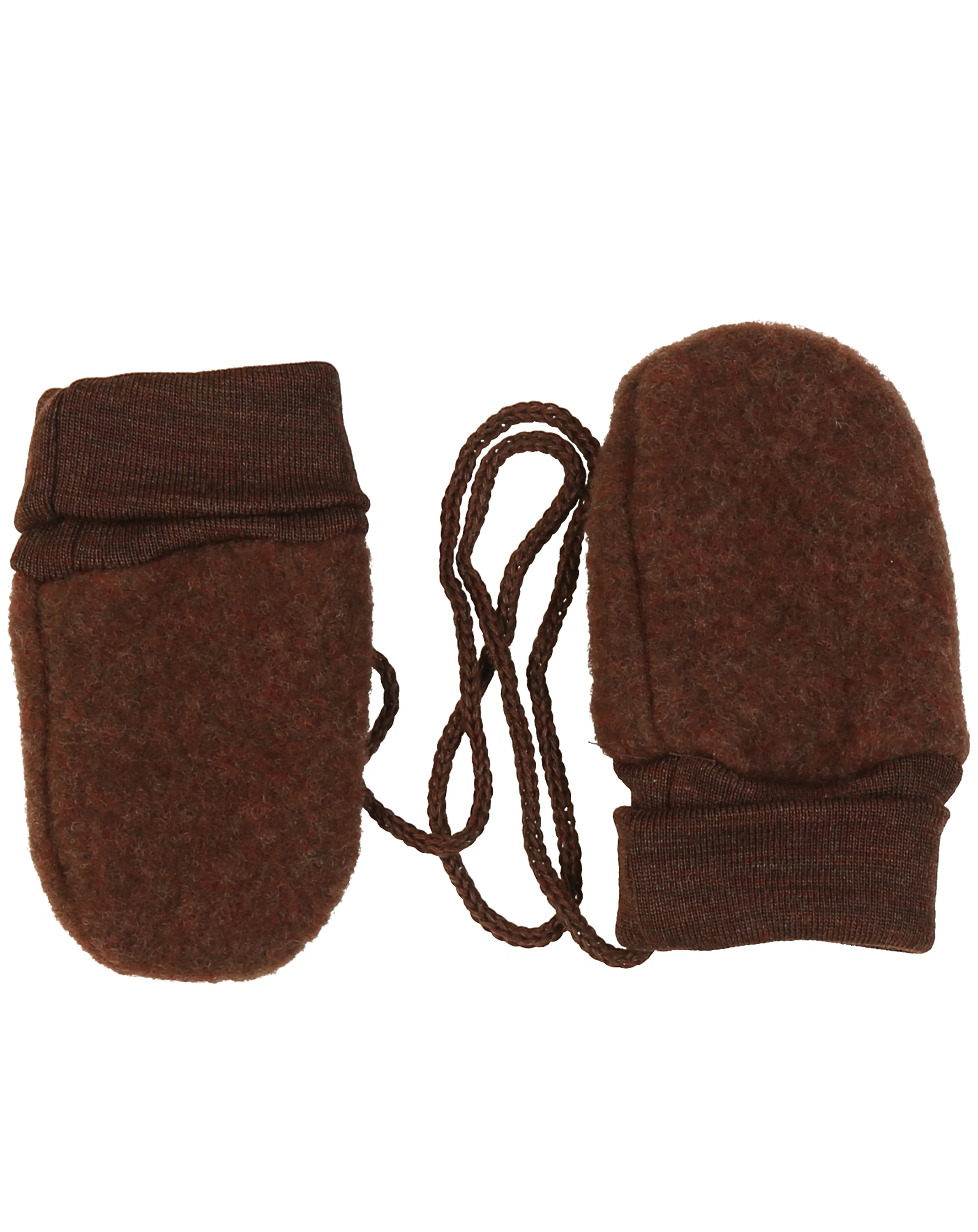 Wollfleece-Fäustlinge BABY in zimt melange