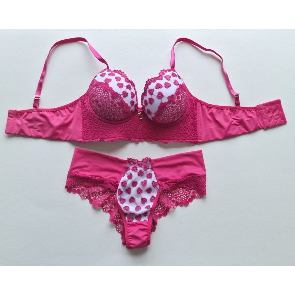 Donna Chic Conjunto Coração Rosa M