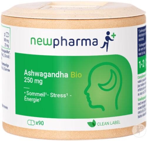 Newpharma Ashwagandha Bio 250mg Complément Alimentaire 90 Gélules