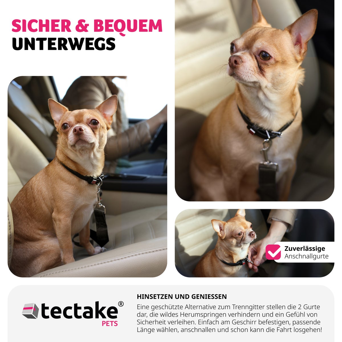 tectake Balu hondenrek, verstelbare breedte 91,5 x 30,5 x 5 cm