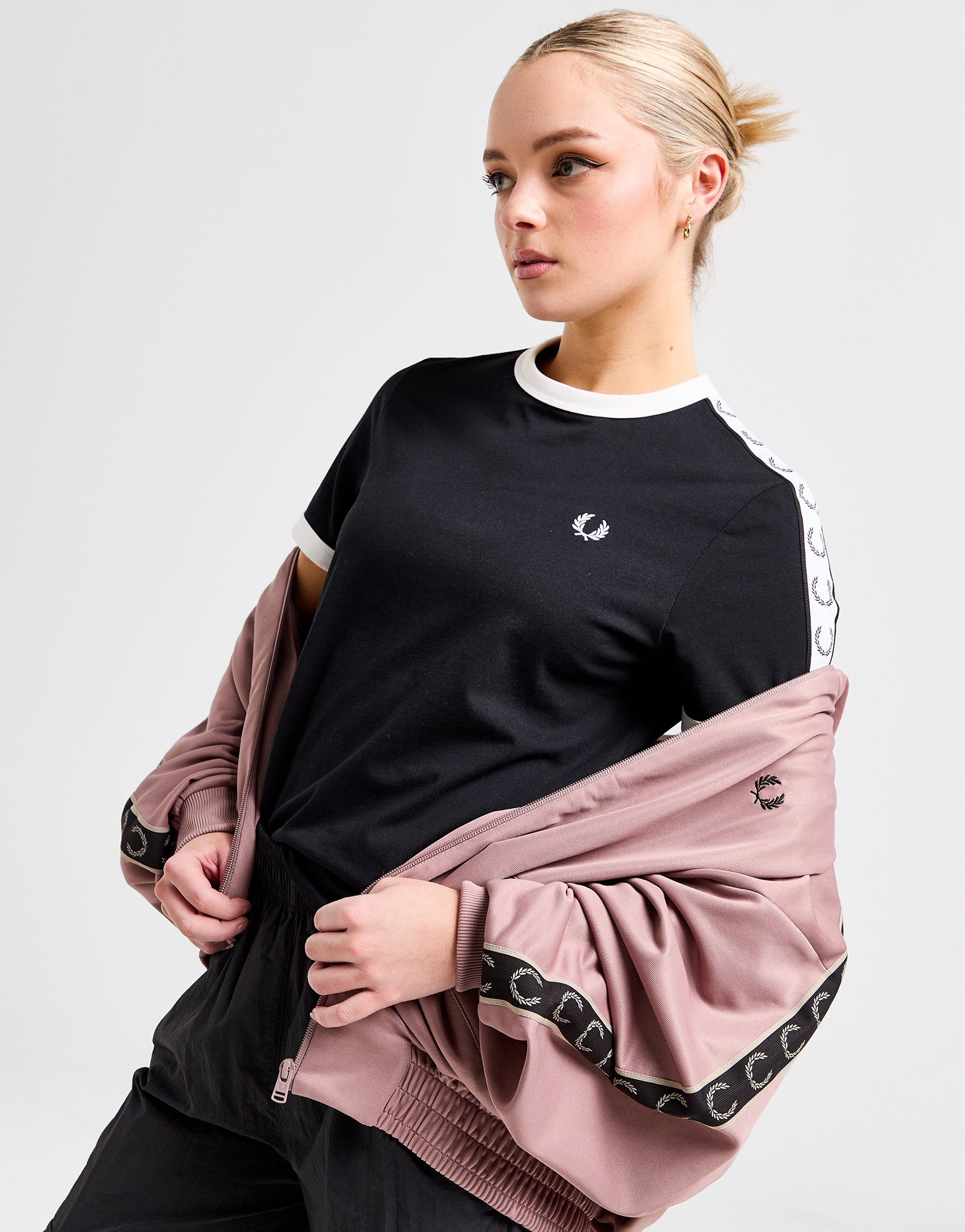 Fred Perry Sweat à Capuche Zippé Logo Femme