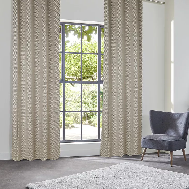 Rideau occultant velours (135 x 260 cm) Yupi Beige lin