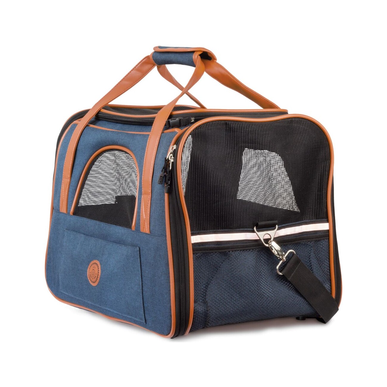 HUND IST KÖNIG ® Hundetasche Katzentasche | robust & formstabil | faltbar & platzsparend dunkelblau S-M