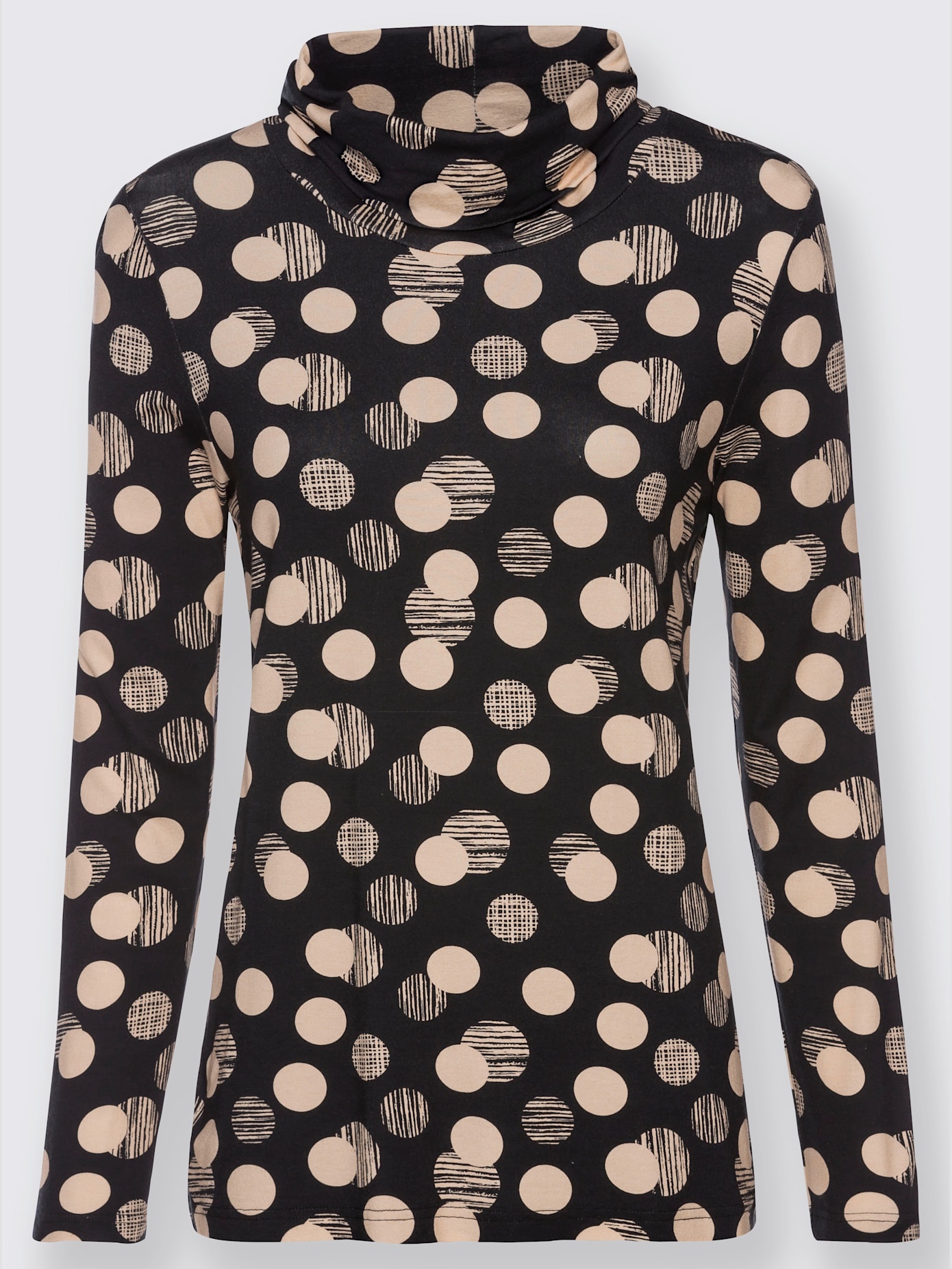 T-shirt en viscose à poids col roulé manches longues