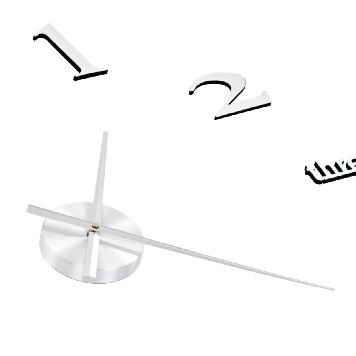 DecoShop26 Horloge Murale 3D Argentée 100 cm