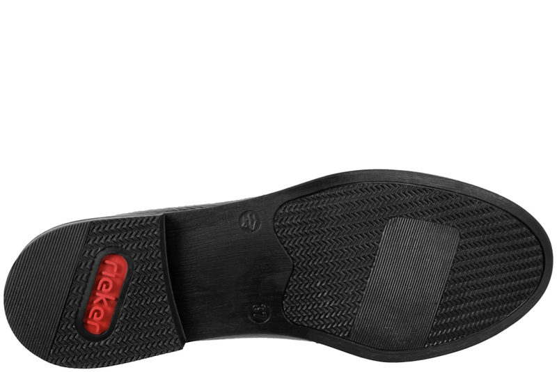 RIEKER LOAFERS I SORT SYNTET MED LAK LOOK