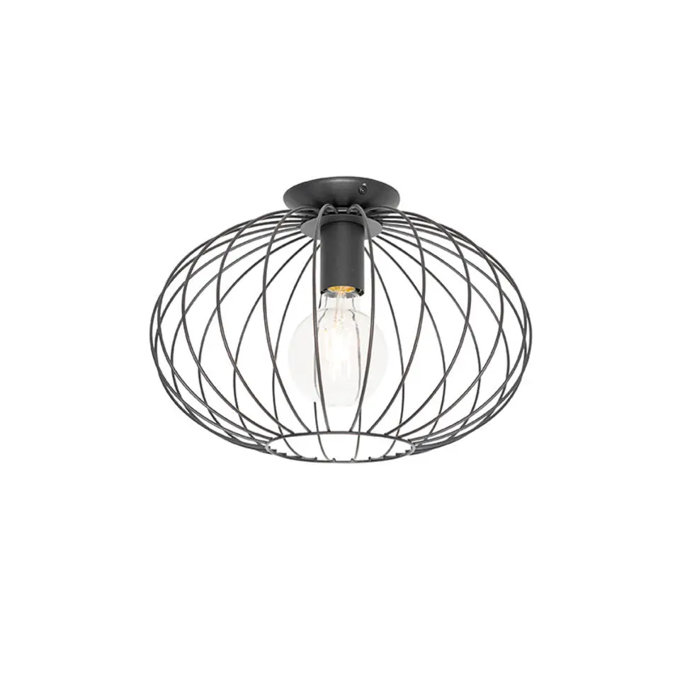 Qazqa plafondlampen margarita zwart e27