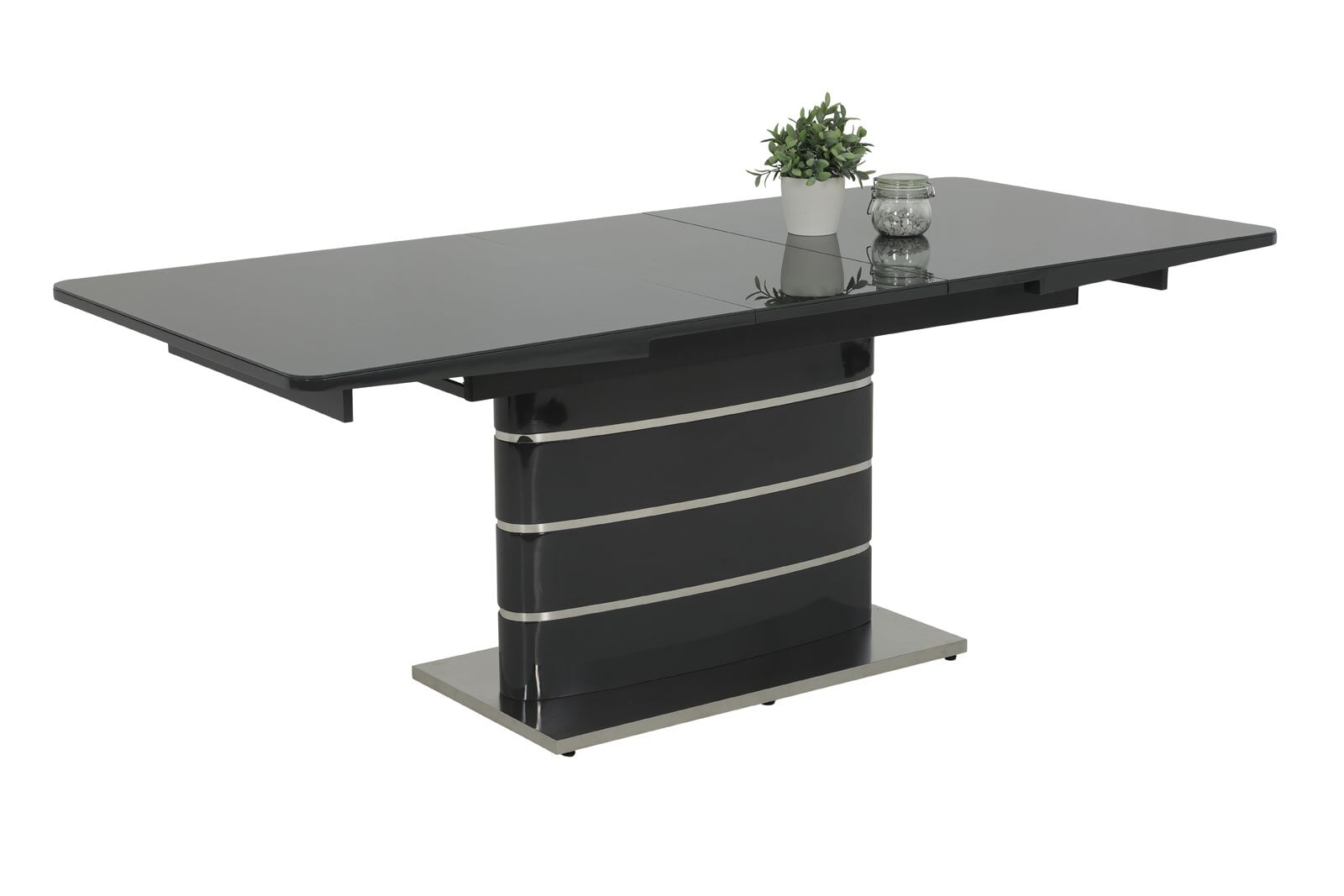 Tisch Sandra Grauglasplatte/Gestell grau 160(200)x76x90 cm