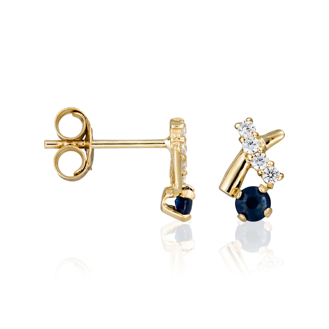 L'Or by Diamanta Boucles d'oreilles Bleu précieux or jaune