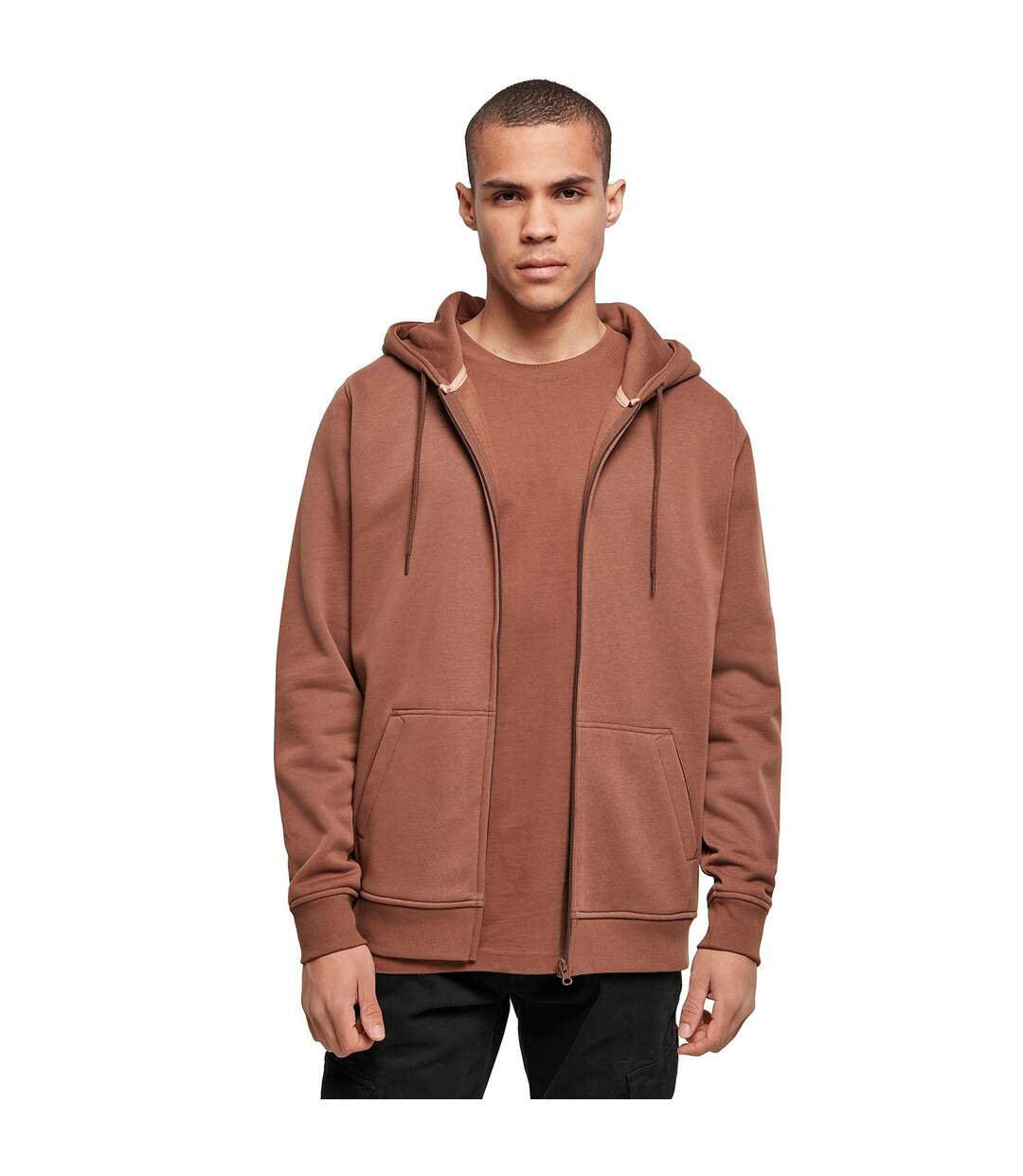 Build Your Brand - Sweat à capuche zippé - Hommes (Gris foncé) - UTRW5680
