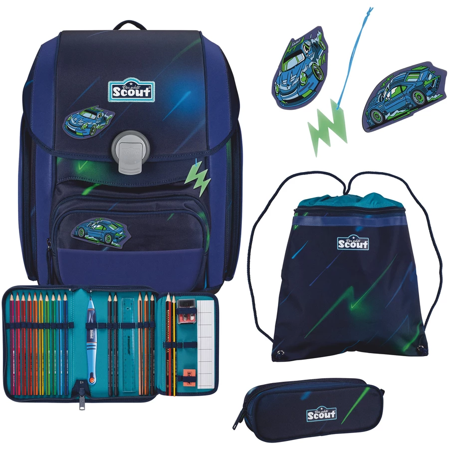 Scout Genius Exklusiv Superflash - Schulranzen Set 4tlg. City Lights