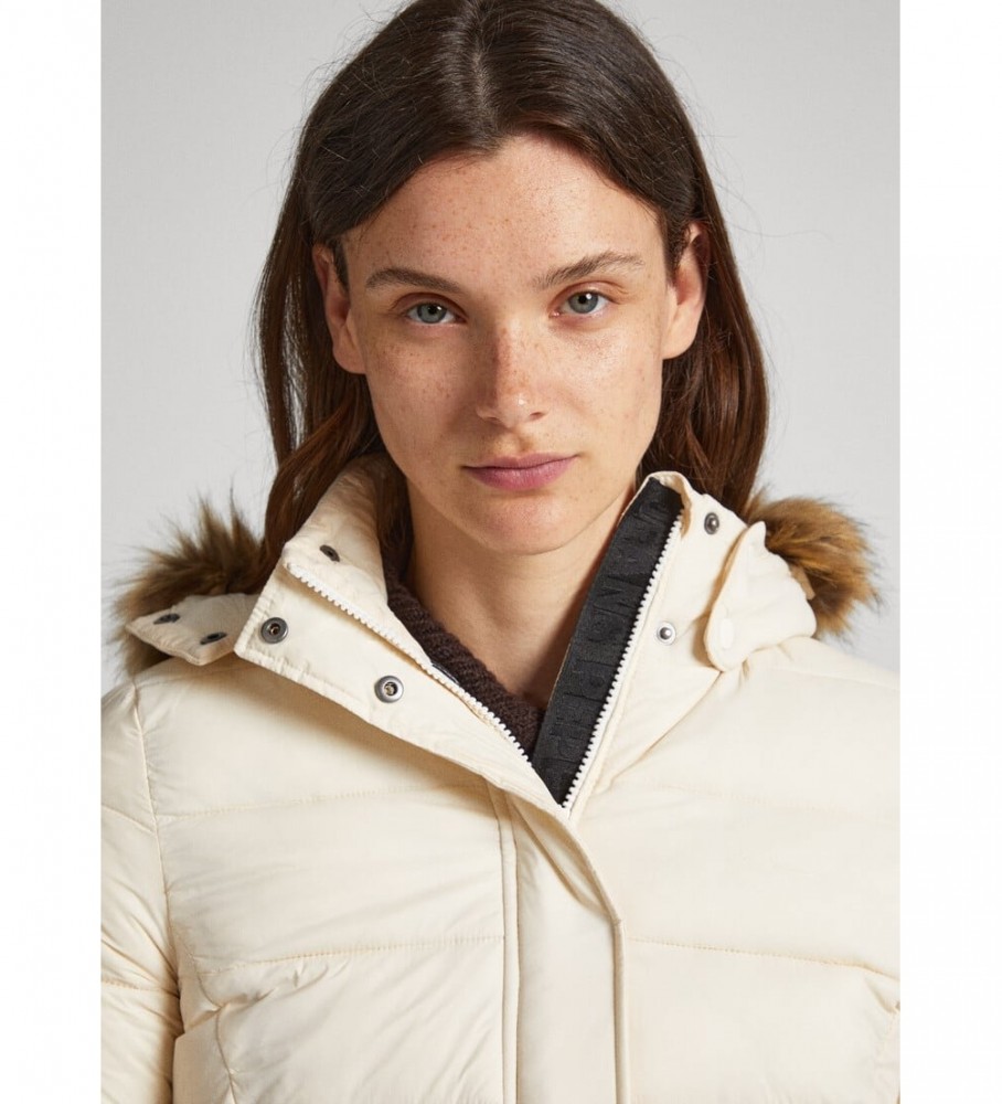 Jaqueta curta bege Pepe Jeans May