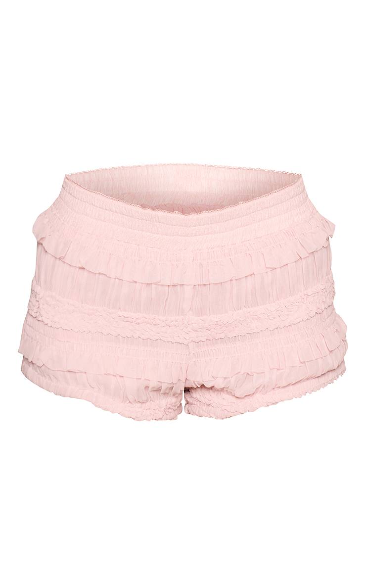 Rose Short Bloomer À Dentelle Et Volants