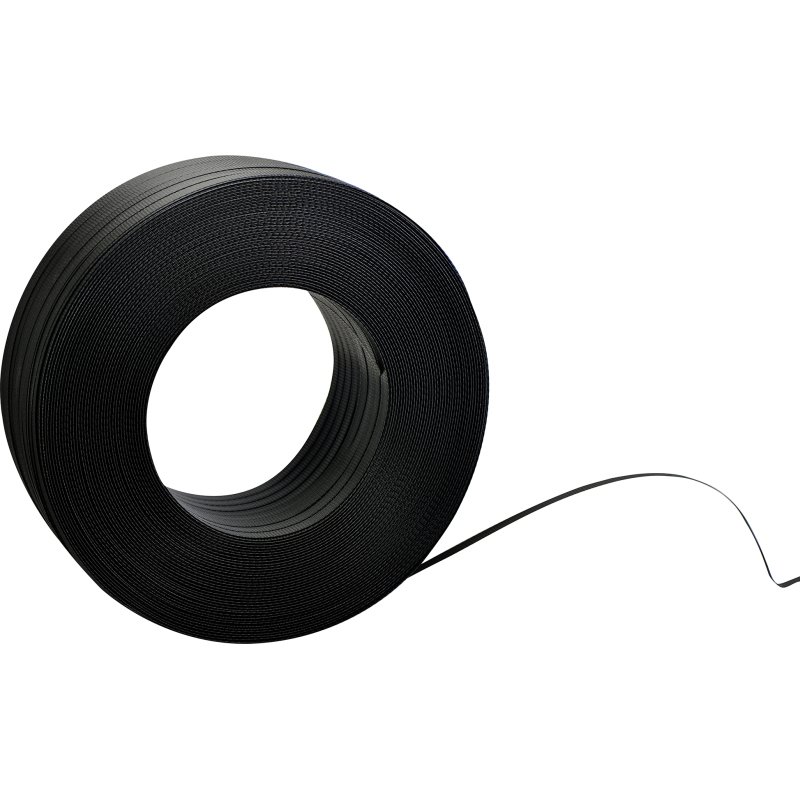 Bobine de cerclage feuillard polypropylène noir 12 mm x 1000 mètres en boîte distributrice