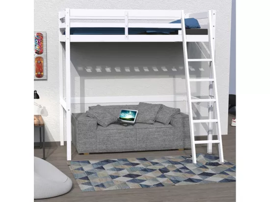 Lit mezzanine STUDIO 140x190 + 1 sommier / Blanc
