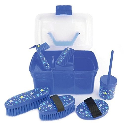 Kit de limpeza para cavalos com estampa azul