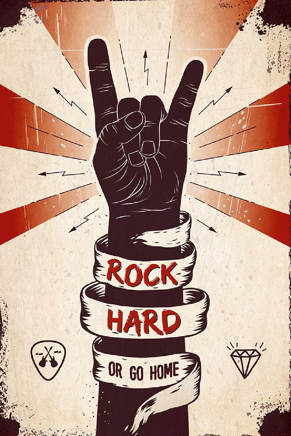 Poster Rock Hard, 61 x 91 cm
