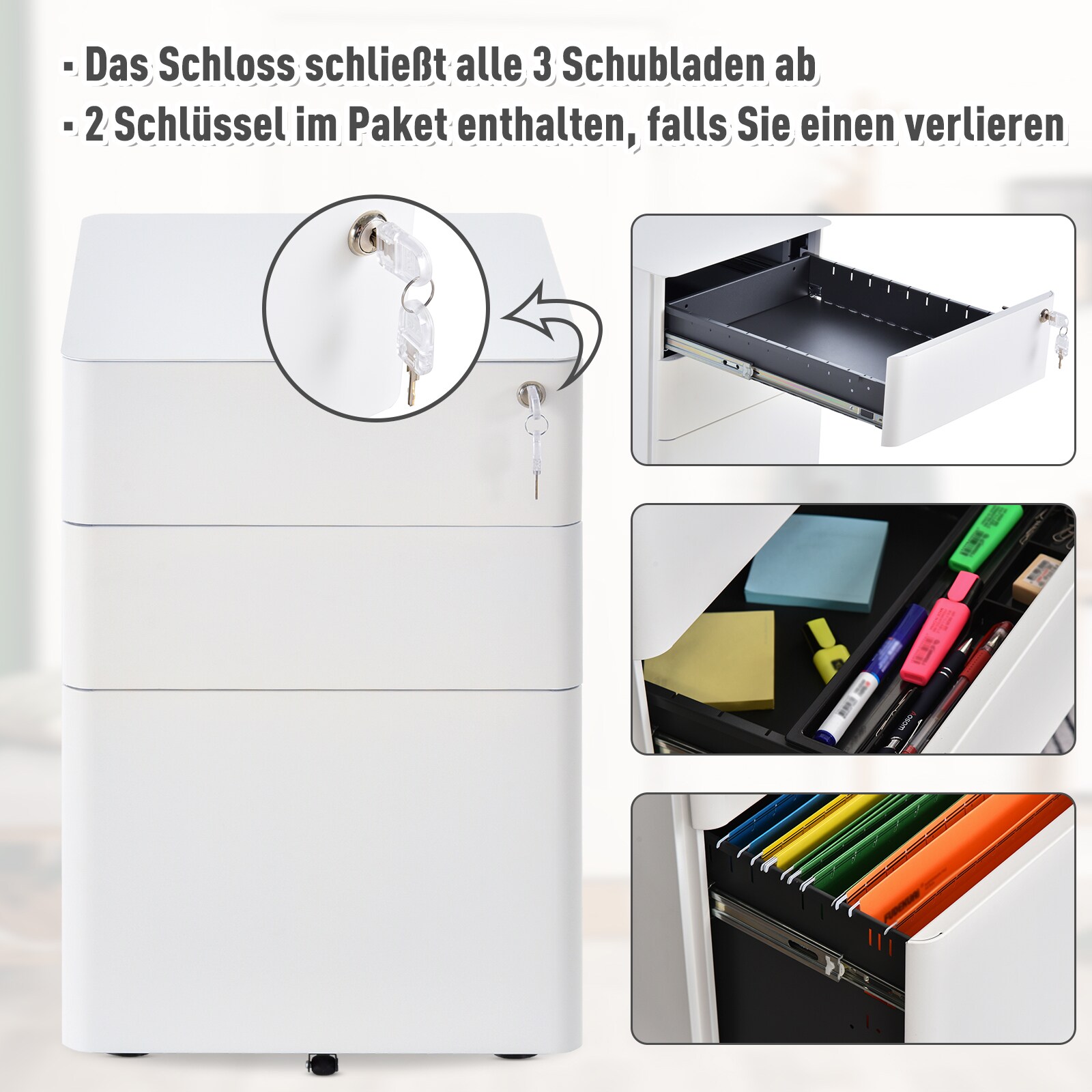 Vinsetto Aktenschrank mit Schließfach 39 x 48 x 59 cm (BxTxH)
