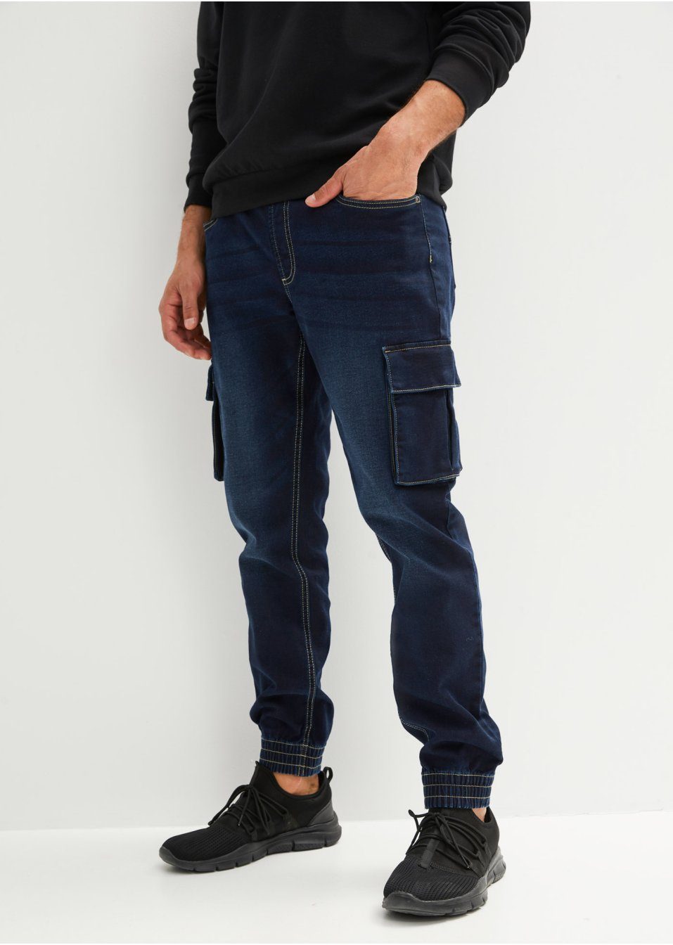 Jean cargo taille extensible Regular Fit, Straight