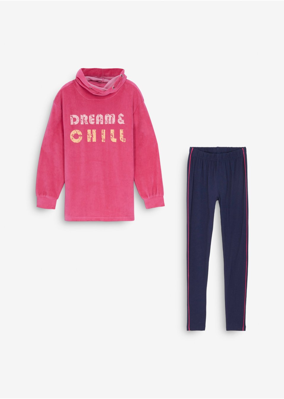 T-shirt long avec legging fille en velours ras (Ens. 2  pces.)