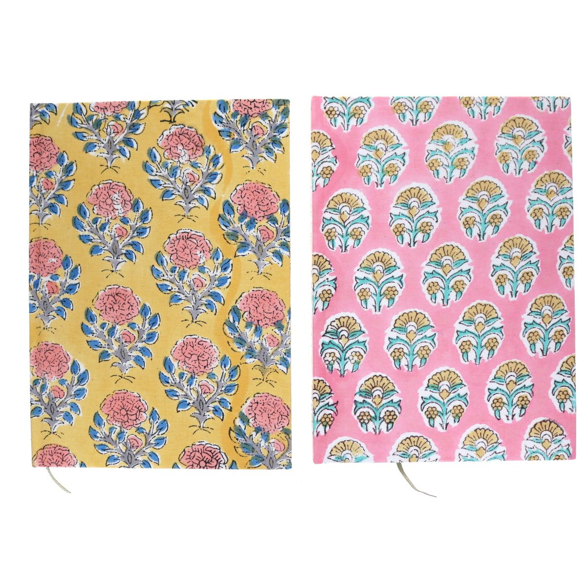 Carnet de notes fleuri rose pâle Block print Pondie Chérie