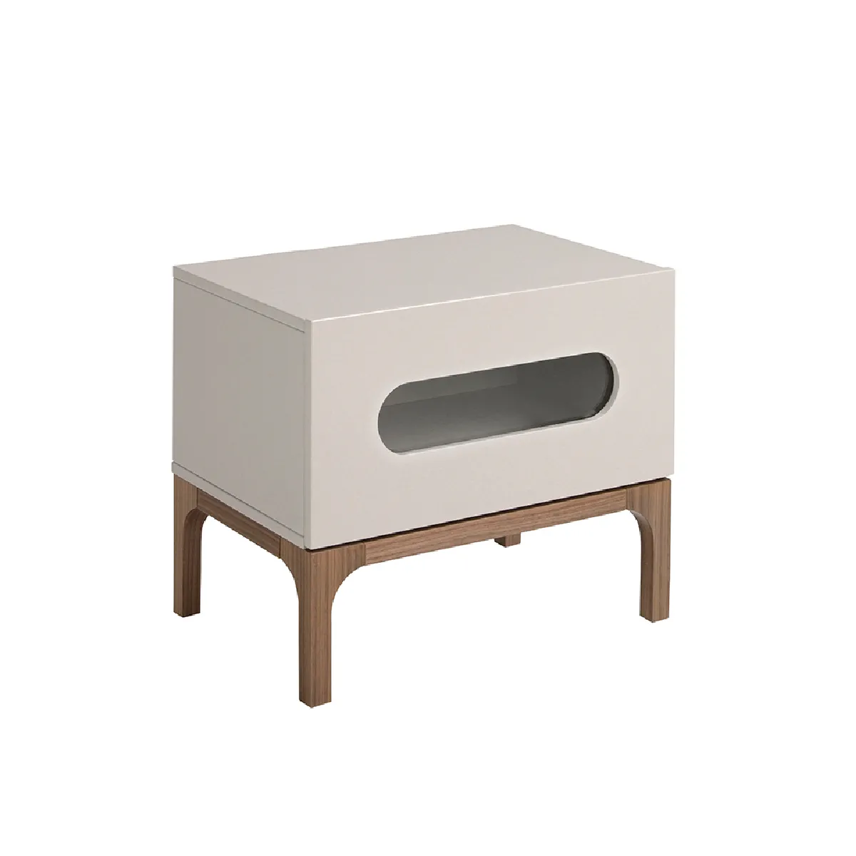 angel cerda Table de Chevet LED - Gris/Noyer