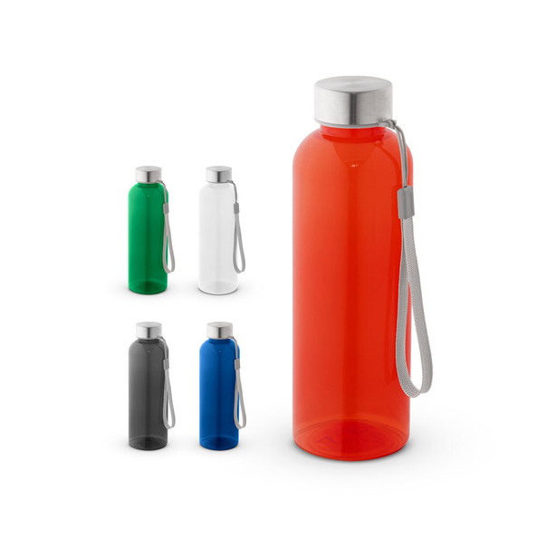 hi!dea 54326 - Bouteille PET recyclé (100% rPET) translucide, finition brillante 600 mL