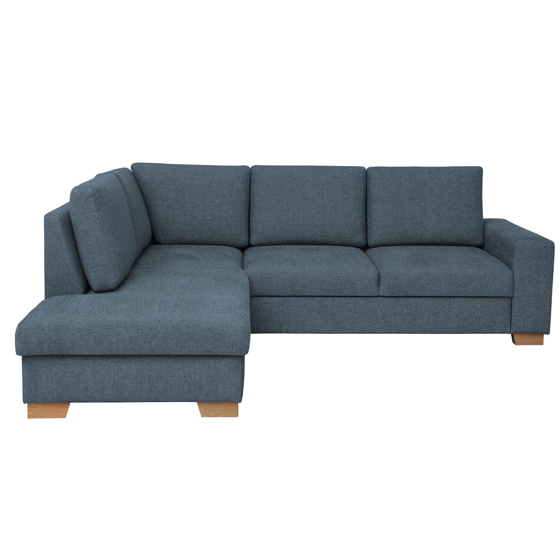 Ecksofa - marine - Liegefunktion - Staukasten - Ottomane links