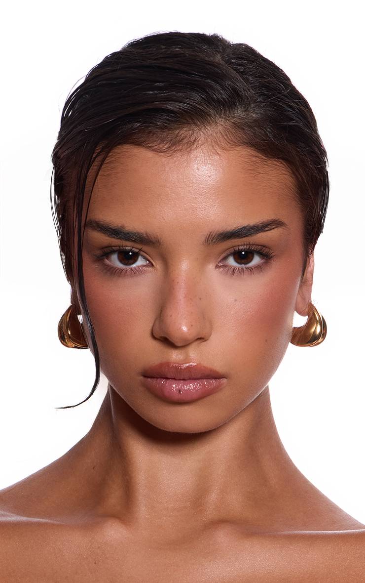 Doré Boucles D'oreilles Synthétiqueces Striées Résistantes À L'eau