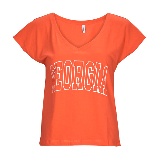 Only - ONLKELLY S/S V-NECK TOP BOX CS JRS - Orange