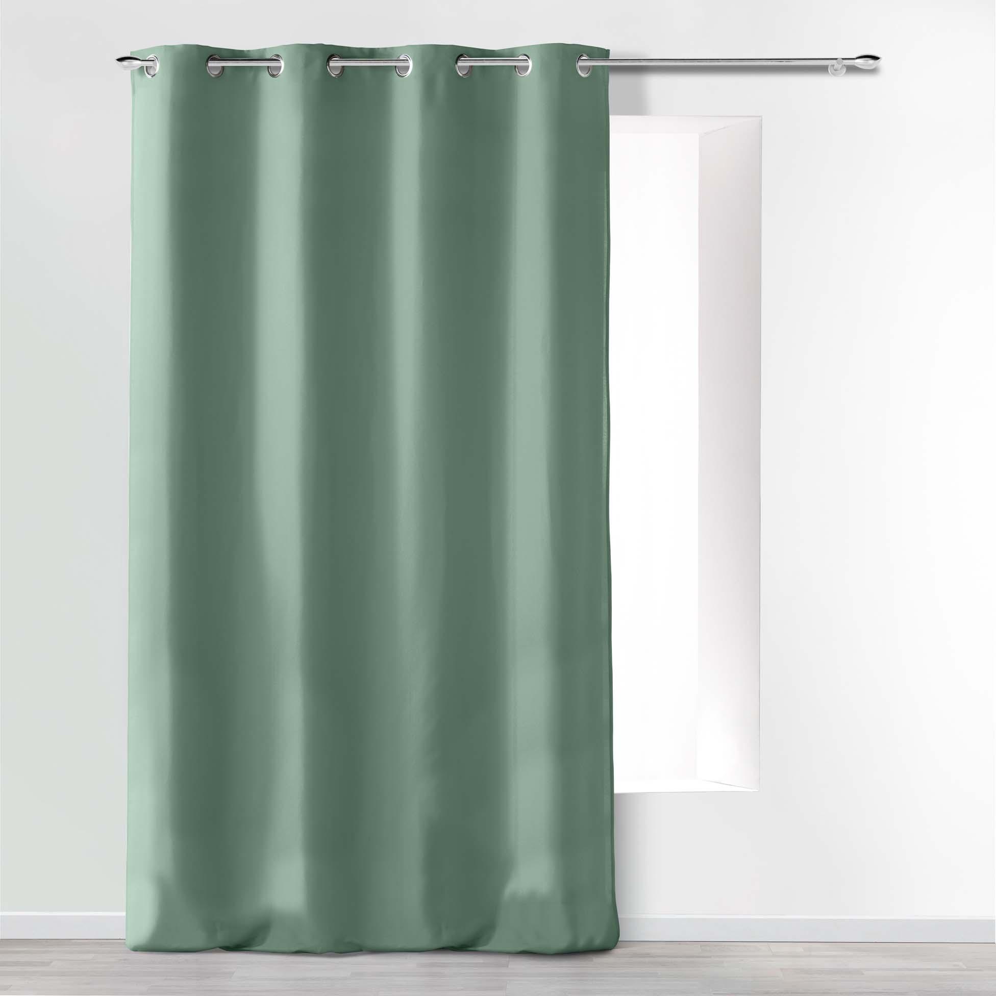 RIDEAU A OEILLETS 140X260CM UNIE ABSOLU SAUGE
