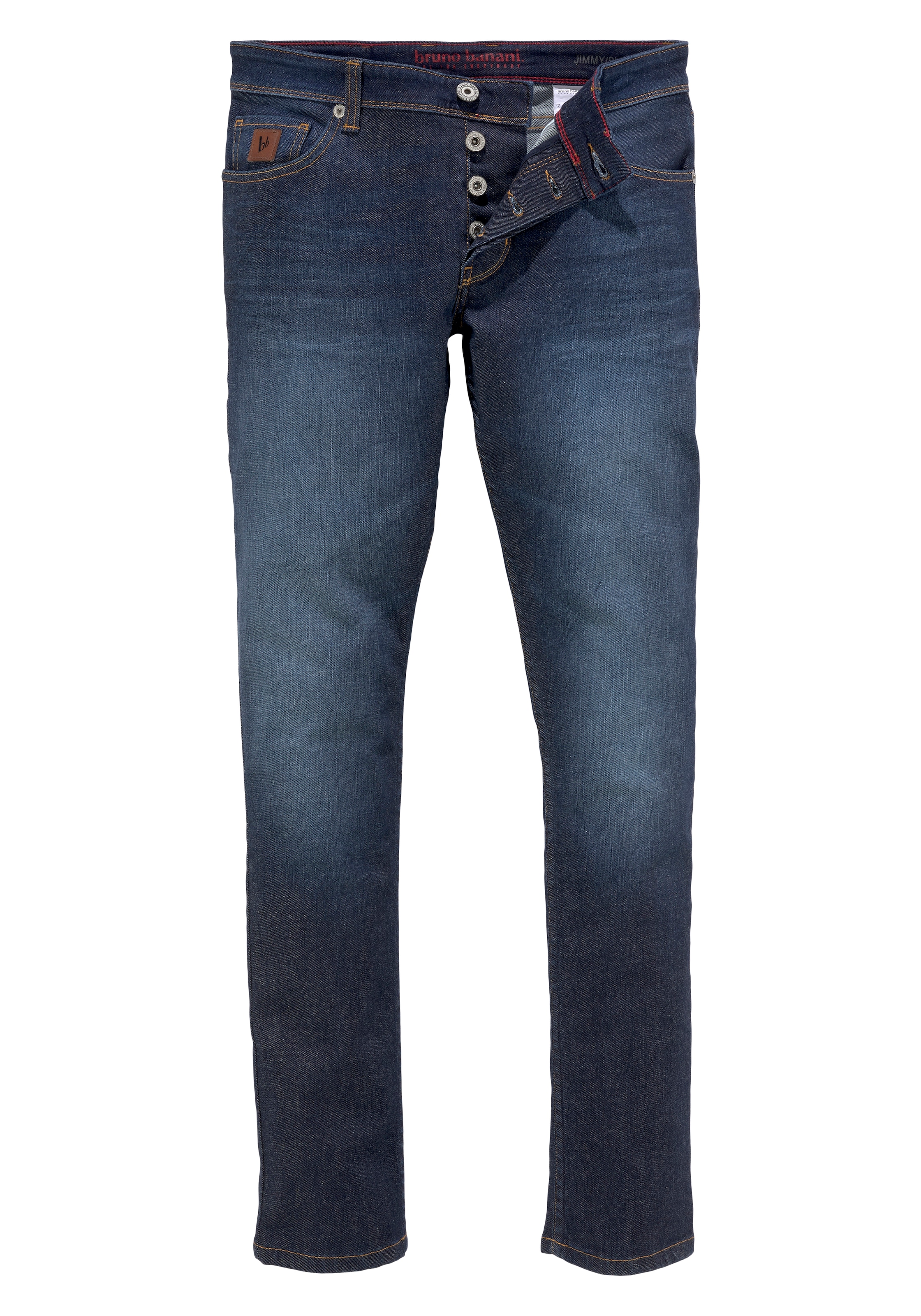 Bruno Banani Slim-fit-Jeans »Jimmy (Stretch)«, schmale Beinform,  niedrige Leibhöhe,  mit Button-Fly