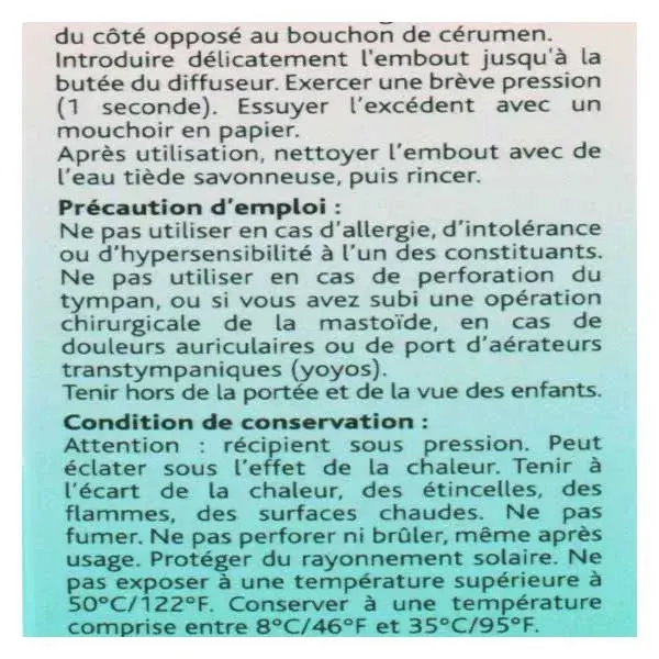 Spray removedor de cera de ouvido Humer, 99% natural, adequado para crianças a partir de 6 anos, 50ml