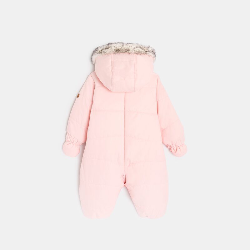 Combipilote doublée avec volants rose naissance