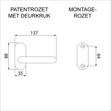Karwei deurkruk set Roberto patent schild zwart RVS