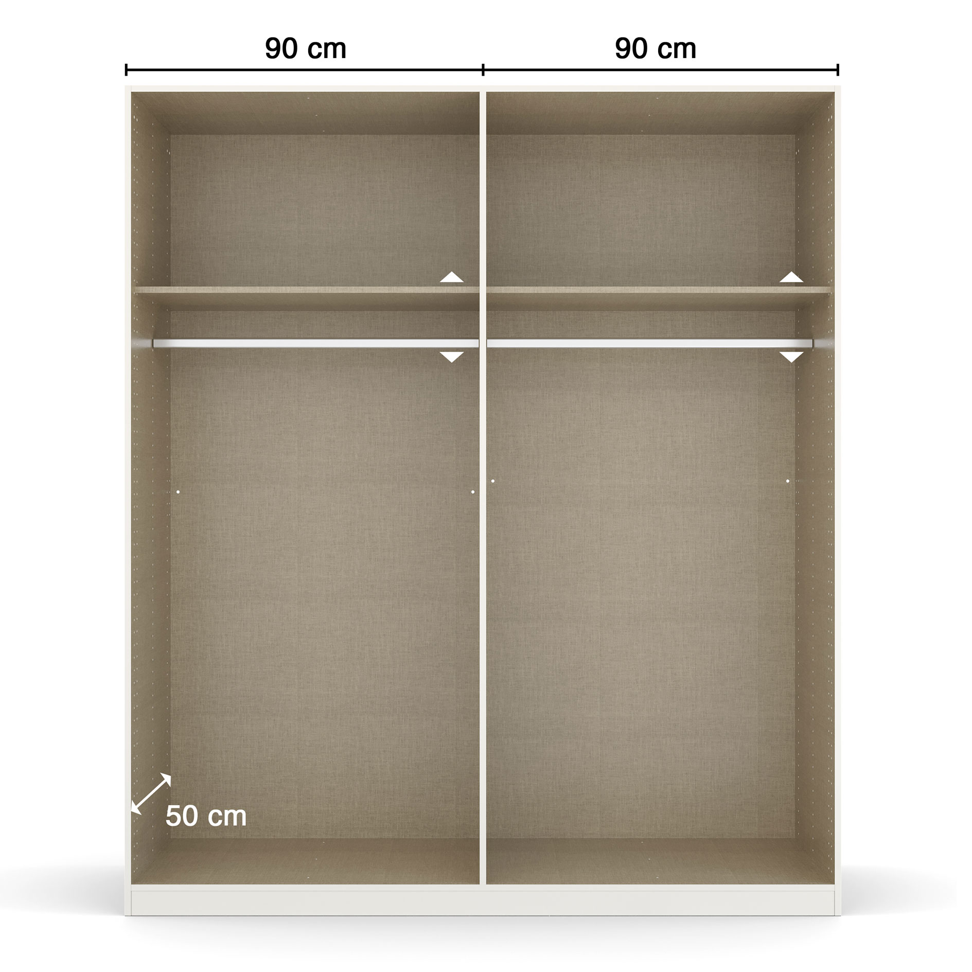 Drehtürenschrank - grau Hochglanz - grau metallic - 181 cm