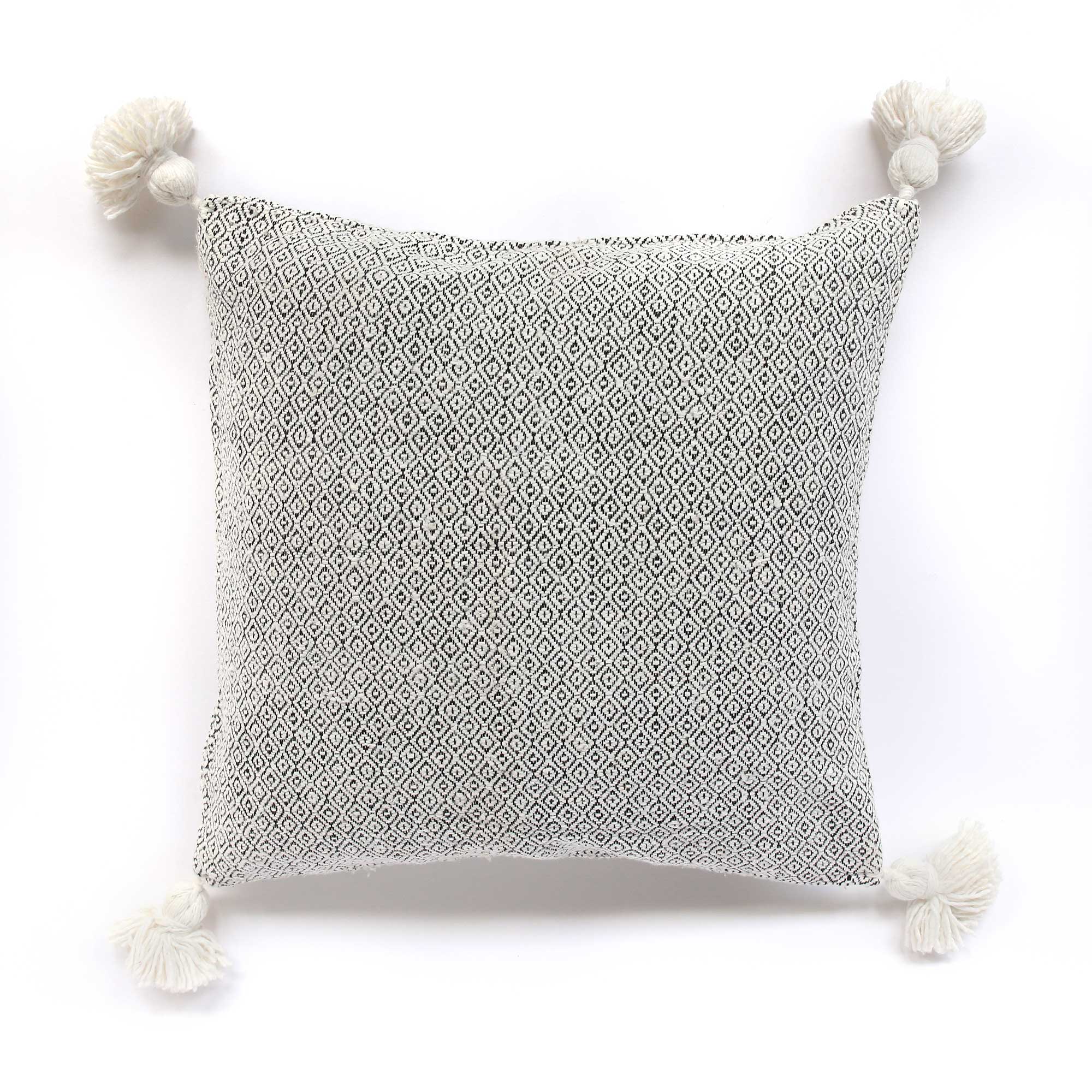 Kissenbezug jacquard weiß-schwarz, B 50 cm, H 50 cm von fischer's lagerhaus