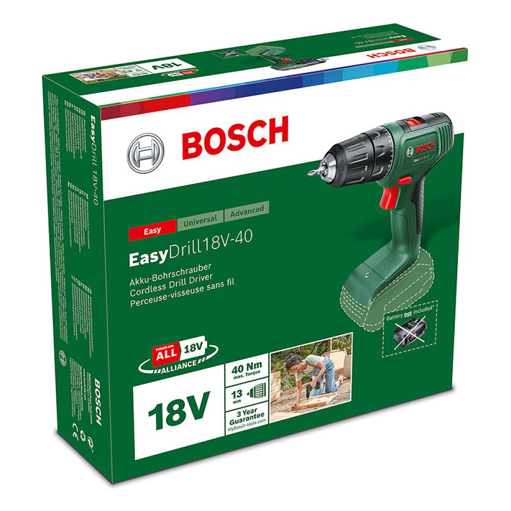 DRILL BOSCH EASY 18-40 18V UTEN BATTERI