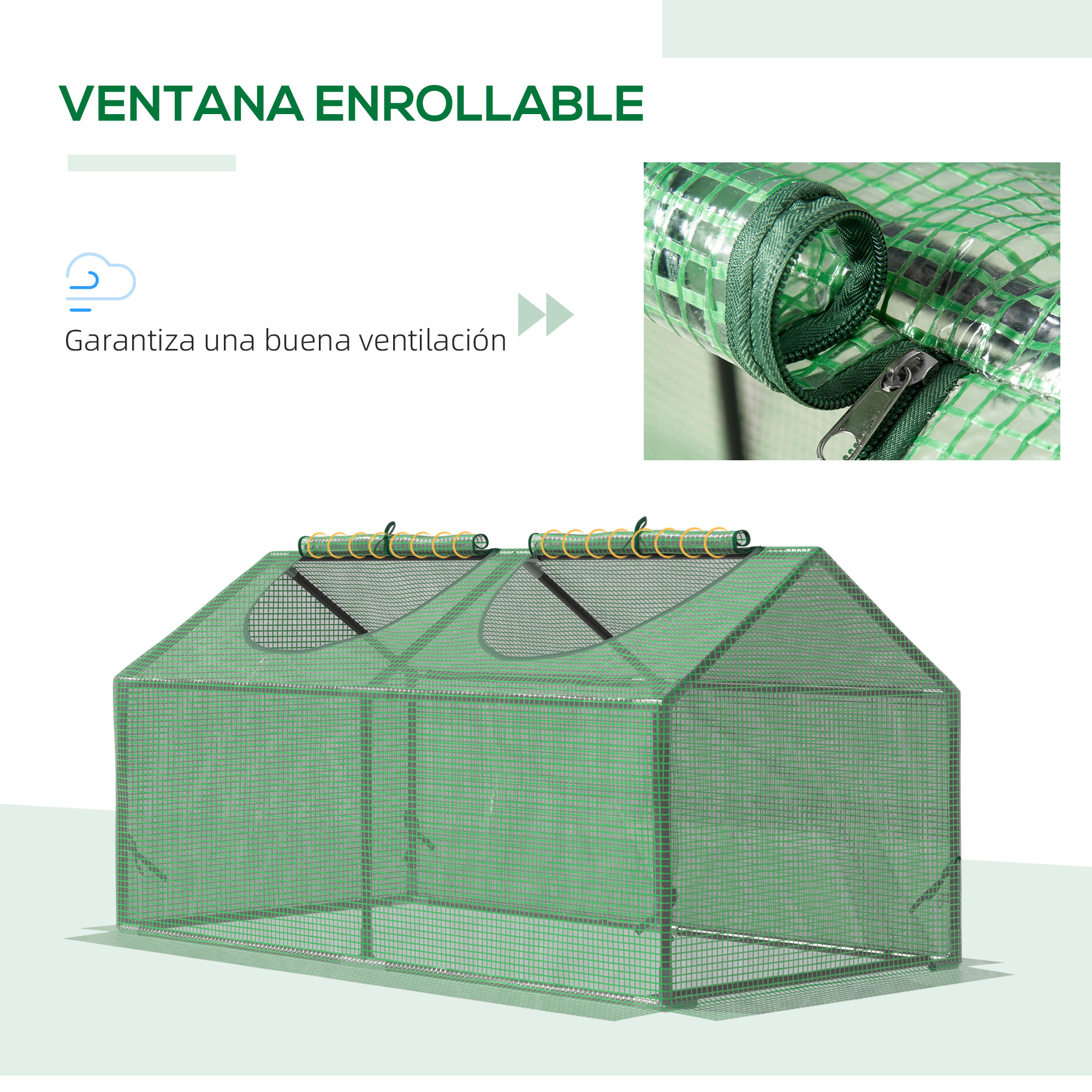 Estufa Outsunny Terrace 120x60x60 cm em aço para jardim com 2 janelas de enrolar, ideal para cultivo de plantas, vegetais, flores e muito mais.