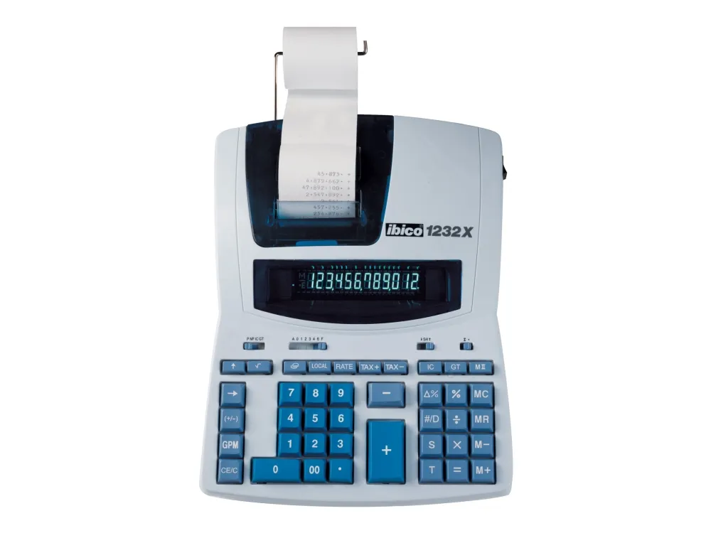 Strimmelregner Ibico 1232X m/12 cifre Euro, grønt display