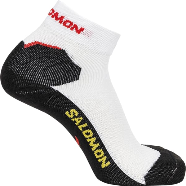 Chaussette running SALOMON SPEEDCROSS ANKLE WHITE/DEEP BLACK/EMPIRE YELLOW
