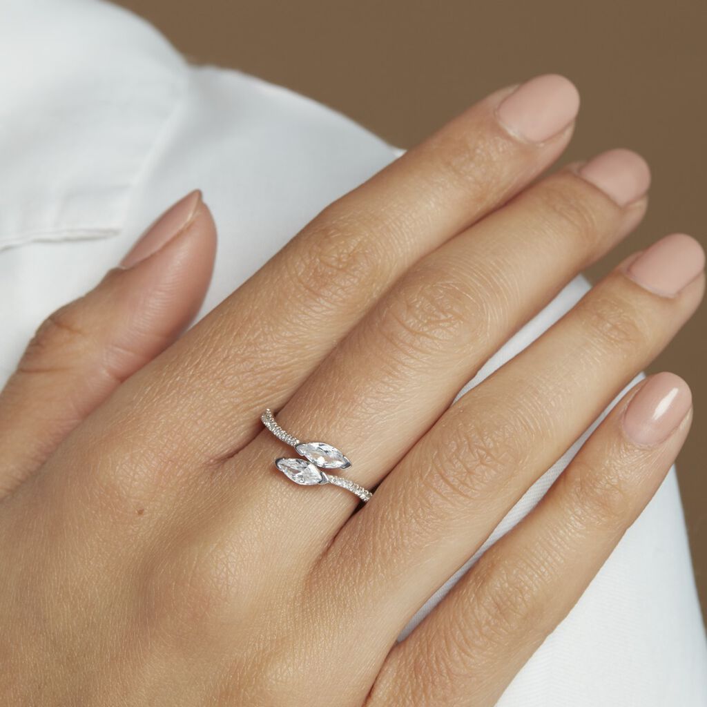 Bague Nevarte Argent Blanc Oxyde De Zirconium